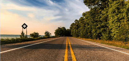 a long road stretching into the distance